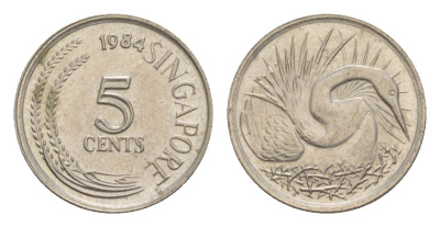 Сингапур 5 центов 1984 KM 2 медно-никель 4640-547