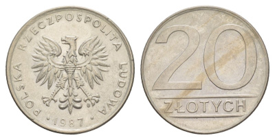 Польша 20 злотых 1987 Y 153.1 медно-никель UNC 4633-142