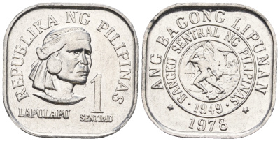 Филиппины 1 сентимо 1978 вождь острова Мактан Лапу-Лапу KM 205 алюминий  UNC  220-1122