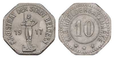 Бельгерн 10 пфеннигов 1917 Funck 33.5, Men05 706.5, Men18 2201.5 железо UNC 4532-768