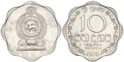 Цейлон 10 центов 1978 KM 140 a алюминий 4586-334
