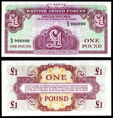 Великобритания 1 фунт ND (1962) для вооруженных сил Pick M36a бумага UNC (пресс) 6278-45-3-2