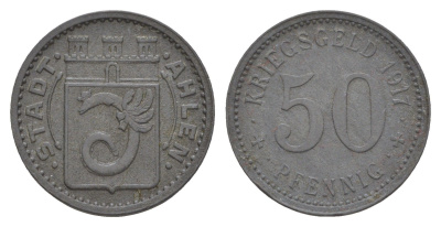 Ален 50 пфеннигов 1917 Funck 6.2, Men05 181.2, Men18 272.2 цинк 3459-545