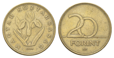 Венгрия 20 форинтов 1994 венгерский ирис KM 696 никель латунь 4628-921