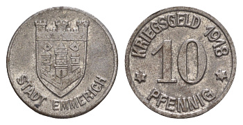 Эммерих 10 пфеннигов 1918 Funck 118.2, Men05 6537.2, Men18 8204.2 железо 4659-319