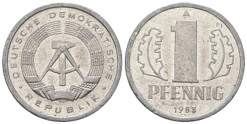 ГДР 1 пфенниг 1983 A KM 8.1 алюминий 4651-1265