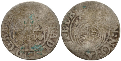 Польша, Эльбинг 3 полкера (1/24 талера) ND (1628-1635) Густав II Адольф (1621-1632) Kop 9602-9607 серебро 4158-1135