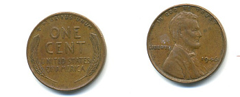 США 1 ЦЕНТ 1946 ЛИНКОЛЬН KM А132 медь цинк 76-164