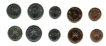 Оман лот из 5 монет 1984-2010 (5, 10, 25, 50, 100 байсов) UNC N2-59