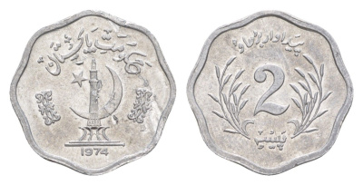 Пакистан 2 пайса 1974 KM 34 алюминий UNC 4649-312