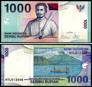 Индонезия 1000 рупий 2000/2005 Pick 141 f бумага UNC (пресс) 6281-38-2-1