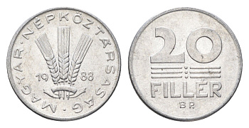 Венгрия 20 филлеров 1988 BP KM 573 алюминий 4664-1249
