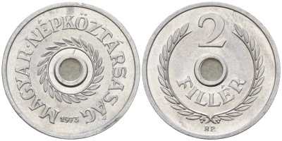 Венгрия 2 филлера 1973 BP KM 546 алюминий 4152-155