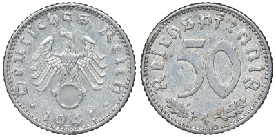 Германия 50 пфеннигов 1941 A KM 96, J. 372 алюминий 4121-233