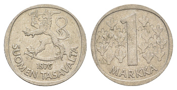 Финляндия 1 марка 1976 KM 49a медно-никель 4648-541