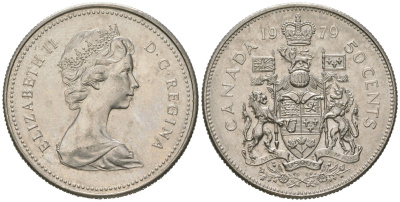 Канада 50 центов 1979 Елизавета II (1952-2022) KM 75.3 никель UNC 4620-353