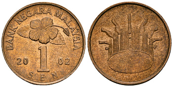 Малайзия 1 сен 2002 KM 49 сталь плакированная медью 4173-965