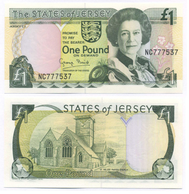 ДЖЕРСИ 1 ФУНТ 1993 ПОДПИСЬ 4, GEORGE BAIRD Pick 20a бумага UNC (ПРЕСС) 8588-85-3-2