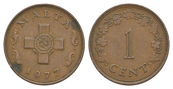 Мальта 1 цент 1977 KM 8 бронза 4633-1152