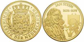 НИДЕРЛАНДЫ МЕДАЛЬ ЯН СТИИН (1626-1679) UNC 06-131-14