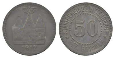Виттенберге 50 пфеннигов 1917 Funck 606.3, Men18 34522.3 цинк 3459-541