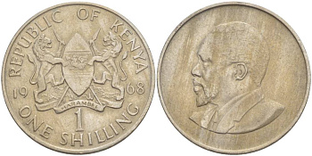 Кения 1 шиллинг 1968 Джомо Кениата KM 5 медно-никель 4551-847