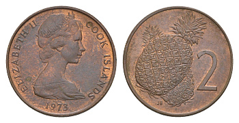 Острова Кука 2 цента 1973 KM 2 бронза UNC 4630-1038