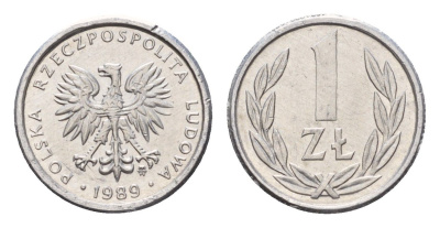 Польша 1 злотых 1989 Y 49.2 алюминий 4627-229