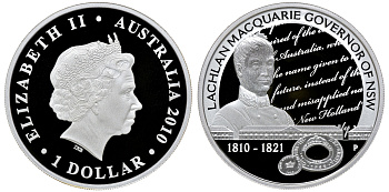 Австралия 1 доллар 2010 Лаклан Маккуори, губернатор колонии Новый Южный Уэльс серебро PROOF 2-4-2-08