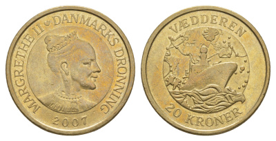 Дания 20 крон 2007 Корабли - Ледокол KM 921 алюминиевая бронза 4650-233