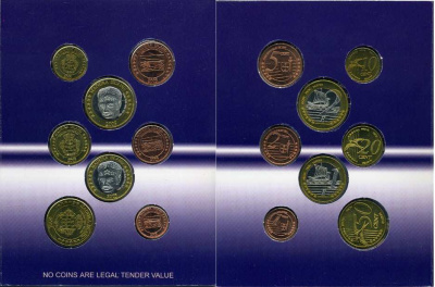 Мадейра набор из 8 монет 2005 европробники, в оригинальном картонном буклете, тираж 7000 экз.    00-00