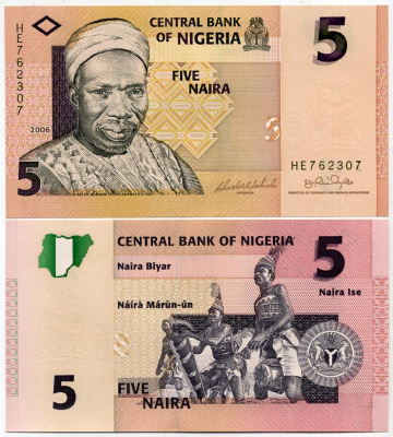 Нигерия 5 найра 2006 Абубакар Тафава Балева, барабанщики Pick 32 а бумага UNC (пресс) 448-110-1
