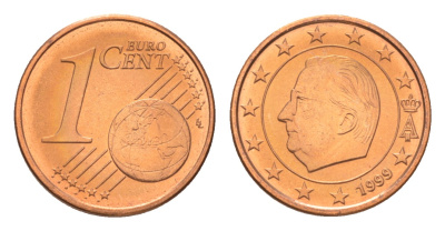 Бельгия 1 евроцент 1999 Альберт II (1993-2013) KM 224 сталь плакированная медью  UNC  M64-13