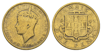 Ямайка 1 пенни 1942 KM 32 никель латунь 4628-511