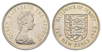 Джерси 10 пенсов 1980 KM 33 медно-никель aUNC 4563-842