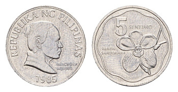 Филиппины 5 сентимо 1985 KM 239 алюминий UNC 4614-727