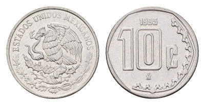 Мексика 10 сентаво 1995 KM 547 нержавеющая сталь UNC 4594-514