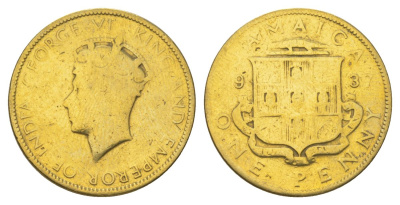 Ямайка 1 пенни 1937 KM 29 никель латунь 4628-414