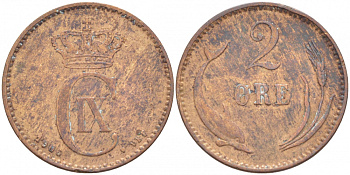 ДАНИЯ 2 ЭРЕ 1906 ДЕЛЬФИН KM 793.2 бронза 3457-811