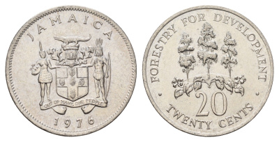 Ямайка 20 центов 1976 ФАО - FORESTRY FOR DEVELOPMENT KM 69 медно-никель UNC 4657-1124