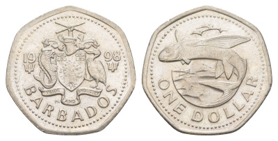 Барбадос 1 доллар 1998 KM 14.2 медно-никель 4646-233