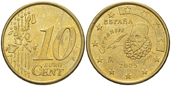 Испания 10 евроцентов 2005 KM 1043 норди 4543-331