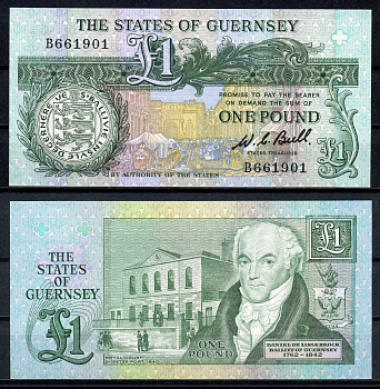 Гернси  1 фунт ND (1980-1989) Георг VI Pick 48 a   бумага  UNC (пресс) 7221-9-1-1