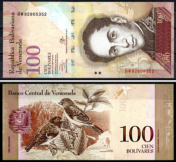 Венесуэла 100 боливаров 2013 29 октября 2013, Симон Боливар, птицы Pick 93 g бумага UNC (пресс) 402-71-1-2