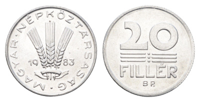 Венгрия 20 филлеров 1983 BP KM 573 алюминий 4665-1214