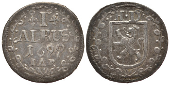Гессен-Дармштадт 1 альбус 1699 IAR KM 71.3 серебро 1522-843