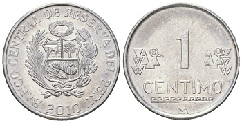 Перу 1 сентимо 2010 LIMA KM 303.4a алюминий UNC 4618-324