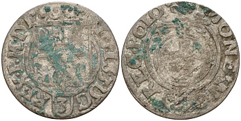 Польша 3 полкера (3 полторака - 1 крейцер) 1621 Сигизмунд III Ваза (1587-1632) Gorecki B.21 серебро 4158-1221