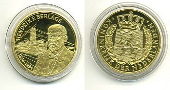 НИДЕРЛАНДЫ МЕДАЛЬ ХЕНРИК БЕРЛАГЕ (1856-1934) UNC 06-130-35