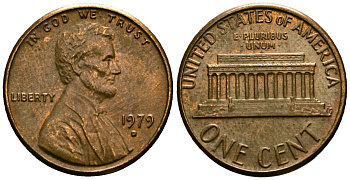 США 1 цент 1979 D KM 201 медь цинк 4136-964